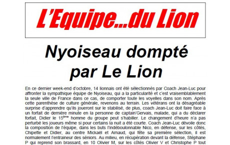 Nyoiseau dompté par Le Lion